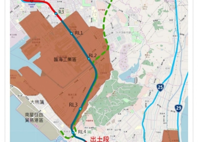 高捷紅線南延屏東 半地下半高架