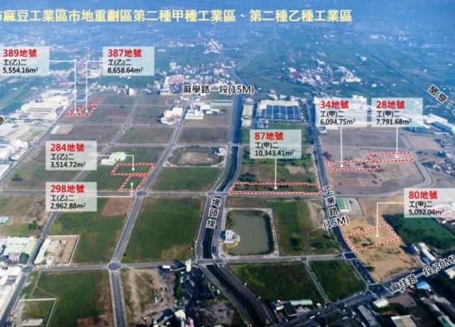 因應台商回流設廠 南市府將釋出8筆麻豆工業區地上權土地