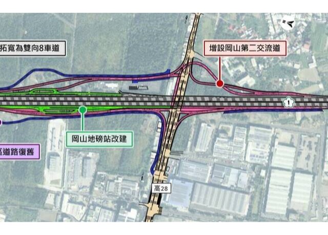 國1增設岡山第二交流道經費43.8億 預計2028年完工