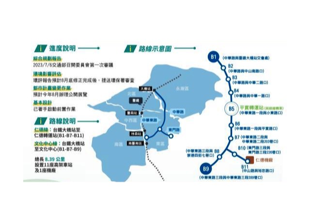 台南捷運第一期藍線綜規審查 8月環評報告送審與都計變更公展