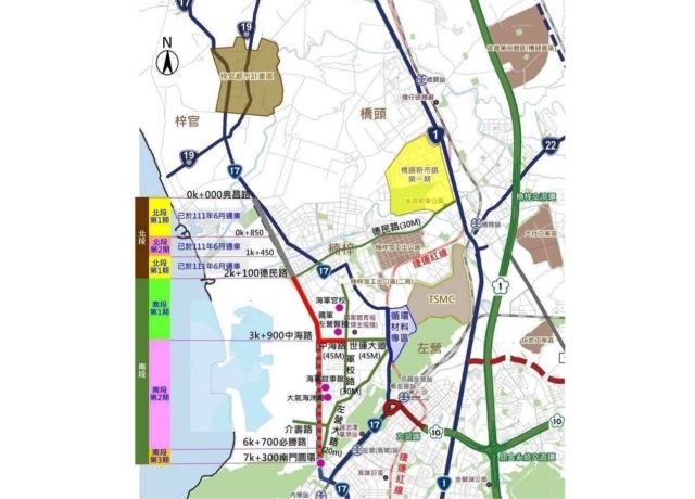 高雄新台17線持續推進 南段第一期估明年10月通車