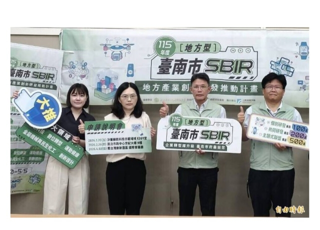 推動產業升級 南市備妥4600萬補助企業創新研發 最高補助500萬