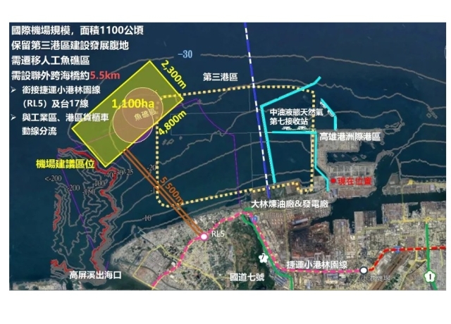 因應半導體S廊帶發展,國外顧問公司評估高雄新建國際機場可行性